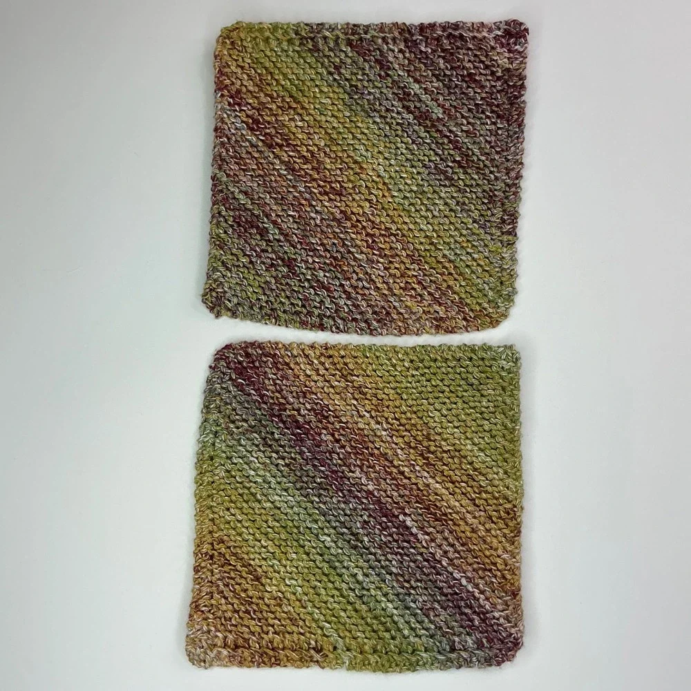 Handmade Nepalese Spices Dishcloth Set Unisex 6.5in Cotton Knit 2pc